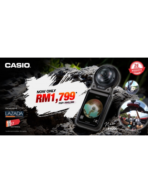 Price Slashing Offer for FR200-We are now having an exclusive price slashing offer for our FR200! It's only selling at RM 1,799 (normal RSP : RM 2,399) at Casio Official Store in Lazada & 11street!!!!
Meanwhile, it comes with an extended 24 months warranty as we want to rest assured that you’re going to get the greatest deal in the town!
Hurry! Grab one before the promo ends!