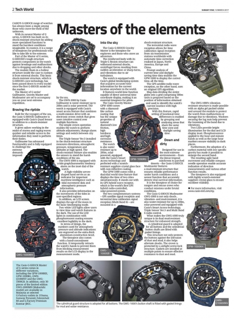 G-SHOCK Master of G -Check out the write up about our Master of G series in The Star's TechWorld Supplement in March '17!